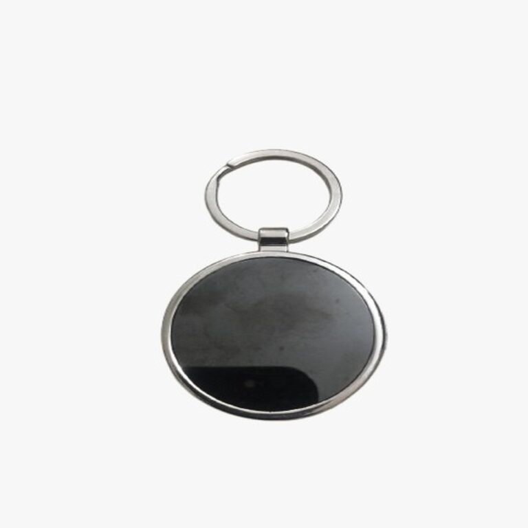 Round Silver Metal Keychain