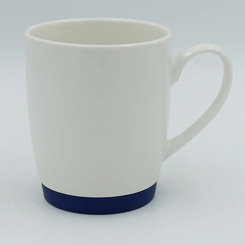 White Bone Mug with Dark Blue Base
